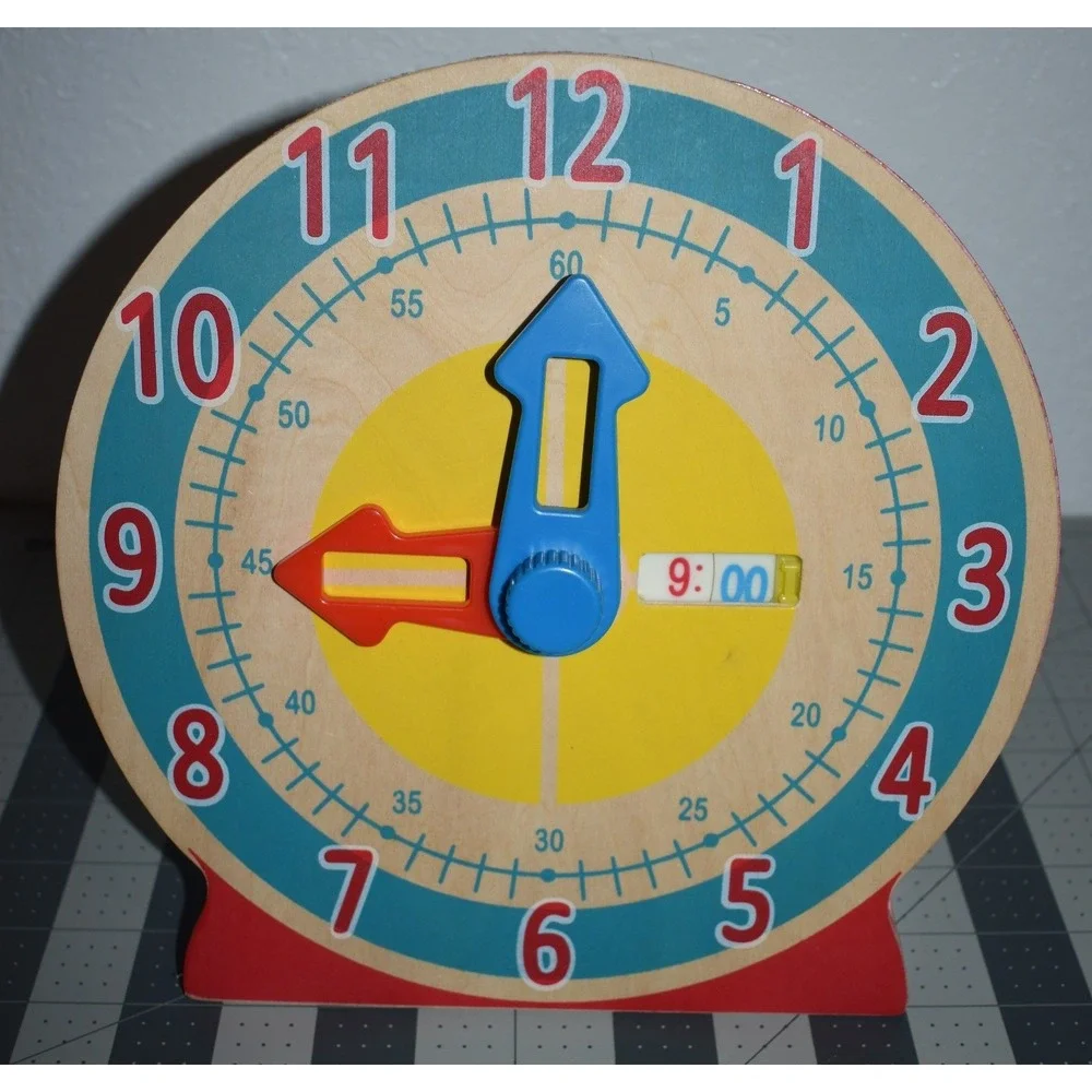 Melissa & Doug Turn & Tell Wooden Educational Learning Clock Toy 4284 Classic